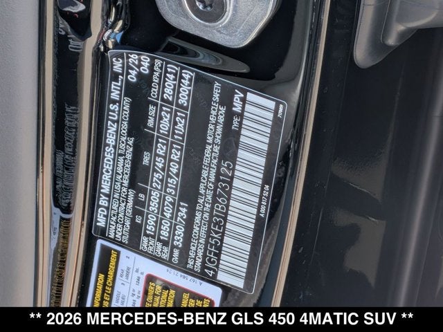2026 Mercedes-Benz GLS 450 GLS 450 4MATIC® SUV
