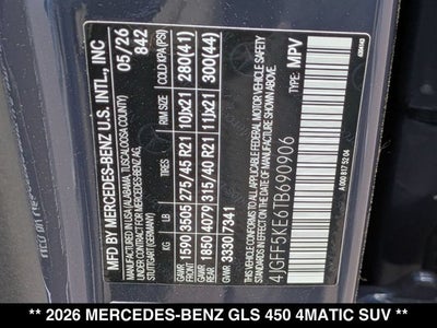 2026 Mercedes-Benz GLS 450 GLS 450 4MATIC® SUV