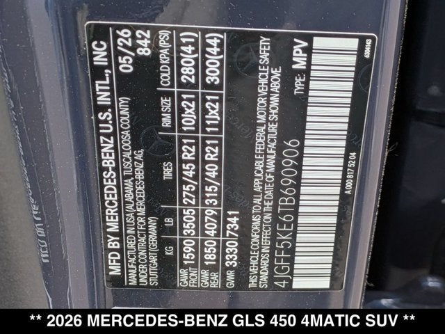 2026 Mercedes-Benz GLS 450 GLS 450 4MATIC® SUV