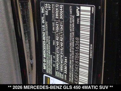 2026 Mercedes-Benz GLS GLS 450 4MATIC® SUV