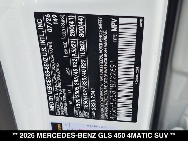 2026 Mercedes-Benz GLS 450 GLS 450 4MATIC® SUV