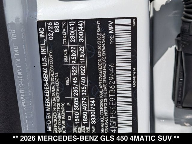 2026 Mercedes-Benz GLS 450 GLS 450 4MATIC® SUV