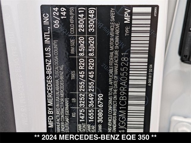 2024 Mercedes-Benz EQE 350 EQE 350