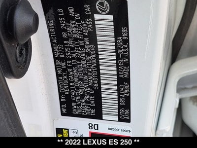 2022 Lexus ES 250 ES 250