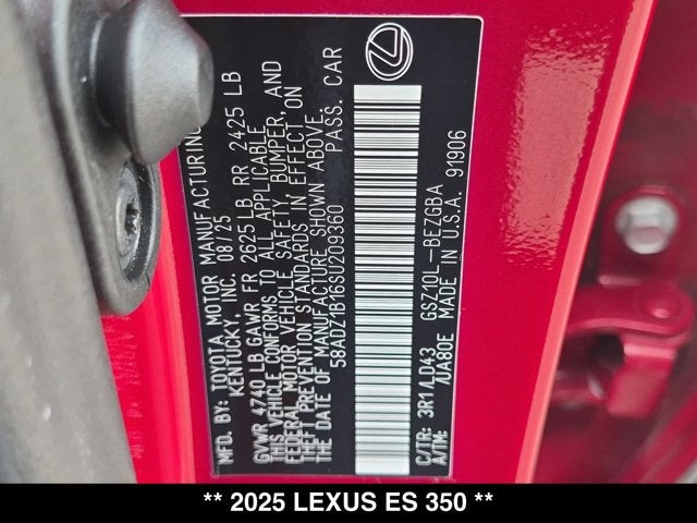 2025 Lexus ES 350 ES 350