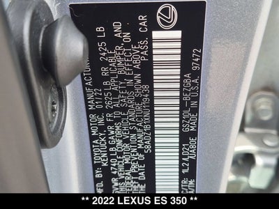 2022 Lexus ES 350 ES 350