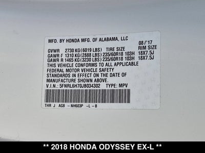 2018 Honda Odyssey EX-L