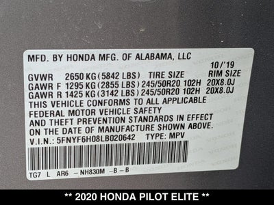 2020 Honda Pilot Elite