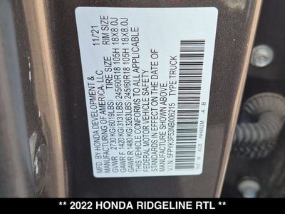 2022 Honda Ridgeline RTL