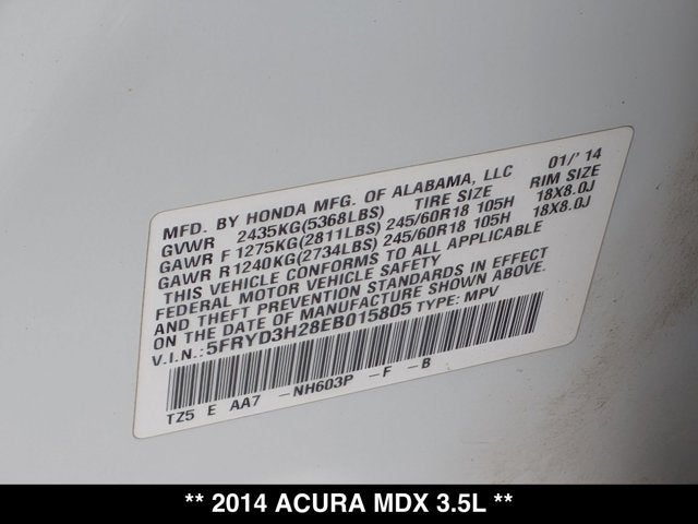 2014 Acura MDX 3.5L