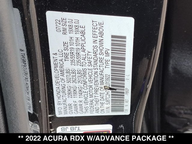 2022 Acura RDX w/Advance Package