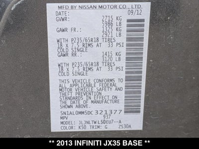 2013 INFINITI JX35 Base
