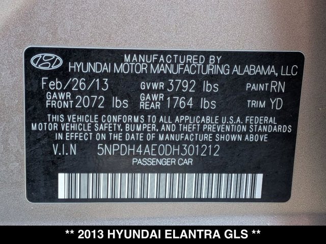 2013 Hyundai Elantra GLS