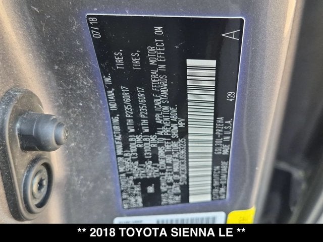 2018 Toyota Sienna LE