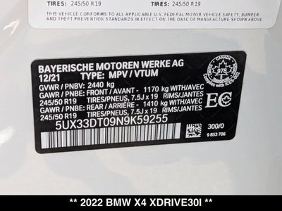 2022 BMW X4 xDrive30i
