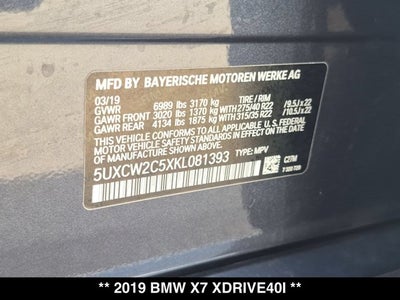 2019 BMW X7 xDrive40i