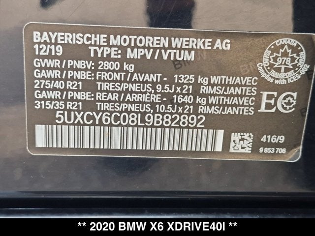 2020 BMW X6 xDrive40i
