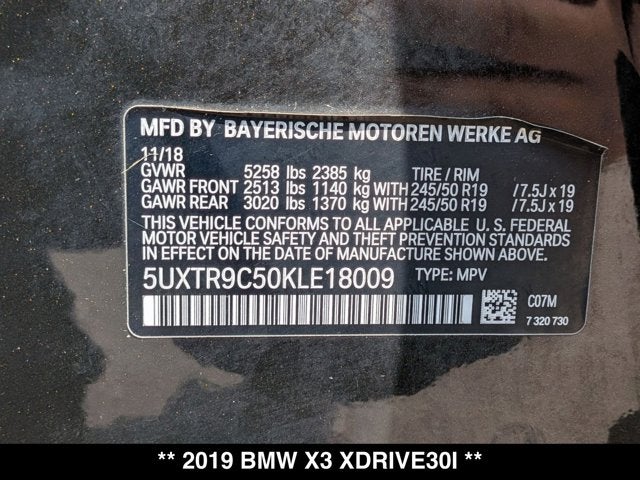 2019 BMW X3 xDrive30i