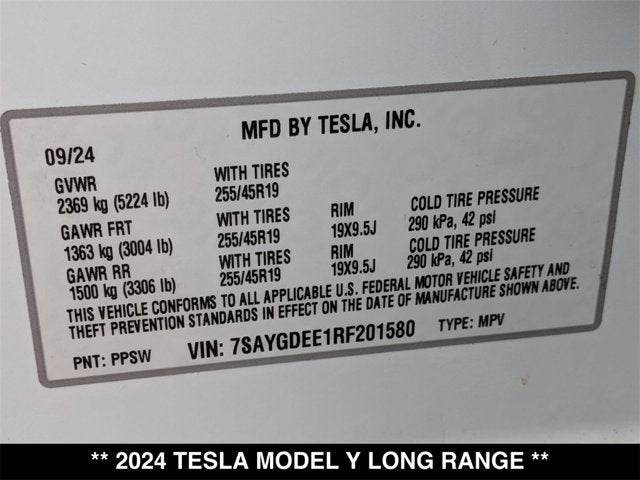 2024 Tesla Model Y Long Range