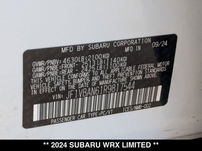 2024 Subaru WRX Limited