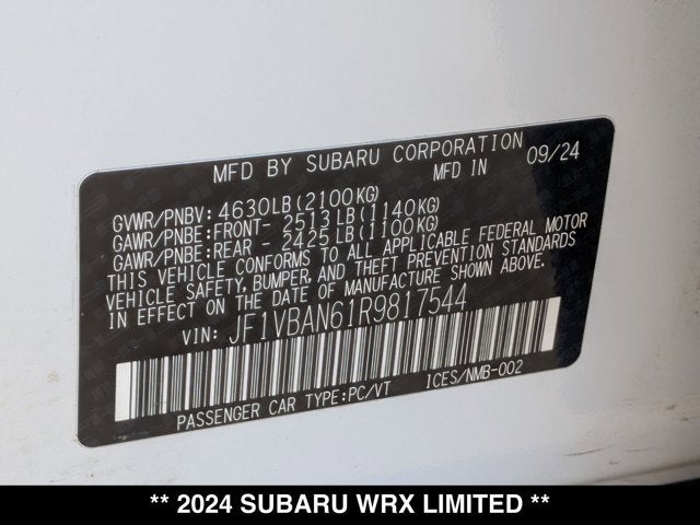 2024 Subaru WRX Limited