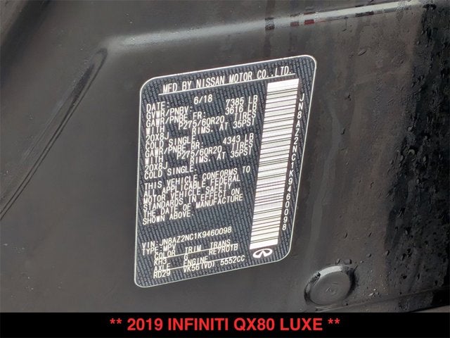 2019 INFINITI QX80 LUXE