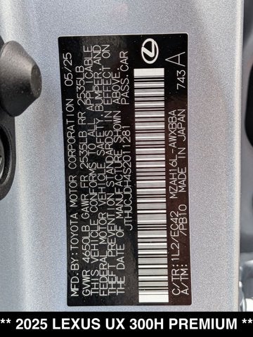 2025 Lexus UX 300h UX 300h Premium