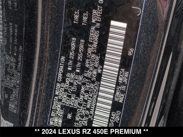 2024 Lexus RZ 450e 450e Premium