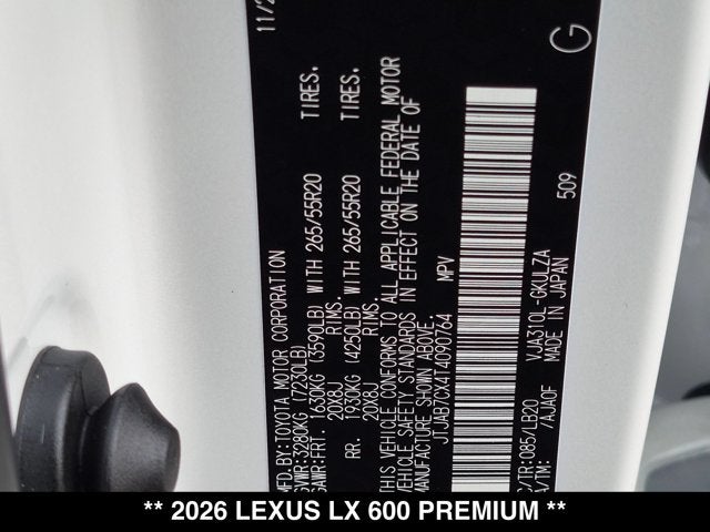 2026 Lexus LX 600 LX 600 Premium