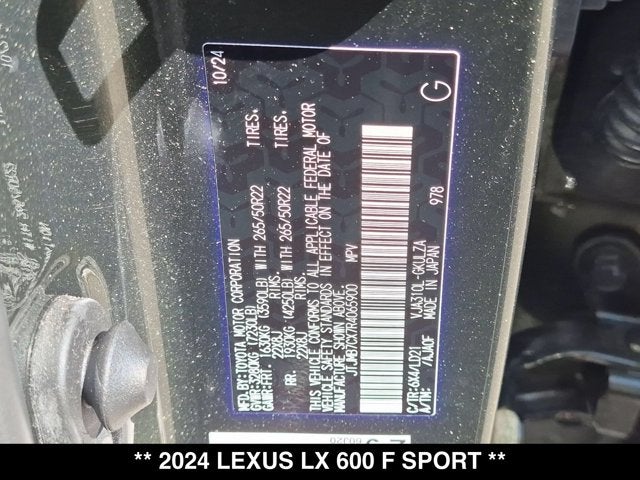 2024 Lexus LX 600 LX 600 F SPORT