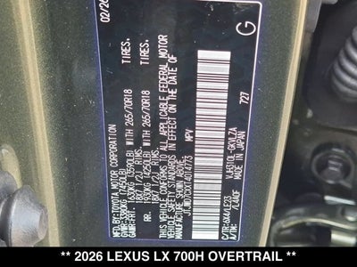 2026 Lexus LX 700h LX 700h Overtrail