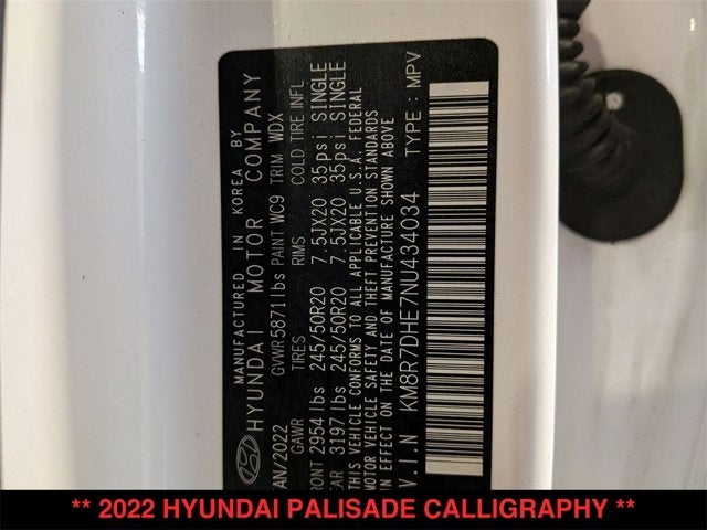 2022 Hyundai Palisade Calligraphy