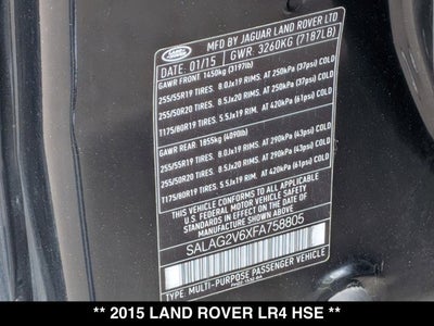 2015 Land Rover LR4 HSE