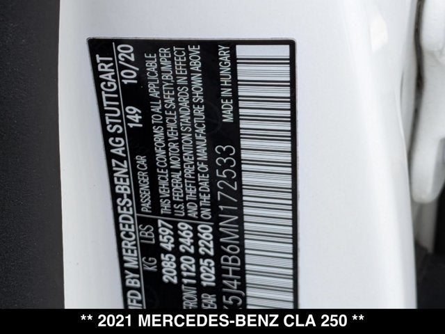 2021 Mercedes-Benz CLA 250 CLA 250