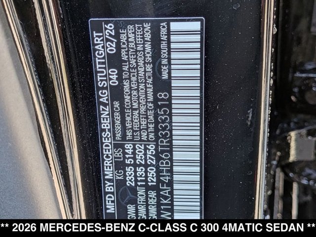 2026 Mercedes-Benz C 300 C 300 4MATIC® Sedan