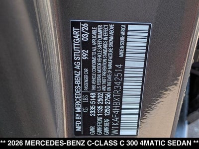 2026 Mercedes-Benz C 300 C 300 4MATIC® Sedan