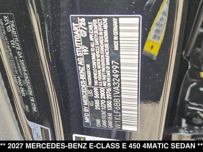 2027 Mercedes-Benz E 450 E 450 4MATIC® Sedan