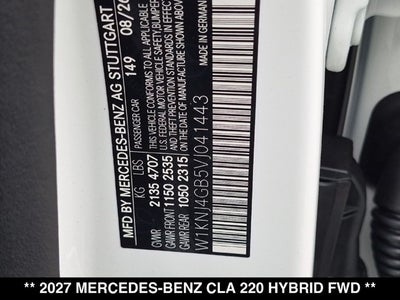 2027 Mercedes-Benz CLA 220 Hybrid CLA 220 Hybrid FWD