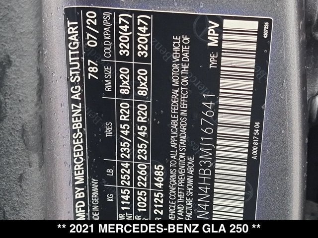 2021 Mercedes-Benz GLA 250 GLA 250
