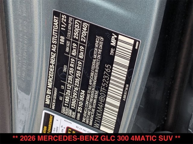 2026 Mercedes-Benz GLC 300 GLC 300 4MATIC® SUV