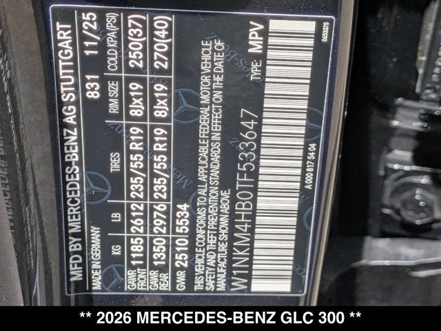 2026 Mercedes-Benz GLC 300 GLC 300