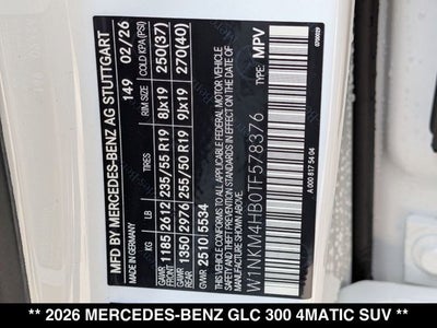 2026 Mercedes-Benz GLC 300 GLC 300 4MATIC® SUV
