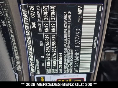 2026 Mercedes-Benz GLC 300 GLC 300