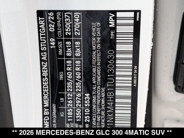 2026 Mercedes-Benz GLC 300 GLC 300 4MATIC® SUV
