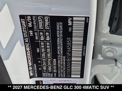 2027 Mercedes-Benz GLC 300 GLC 300 4MATIC® SUV