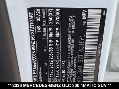 2026 Mercedes-Benz GLC GLC 300 4MATIC® SUV