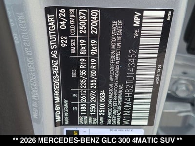 2026 Mercedes-Benz GLC GLC 300 4MATIC® SUV