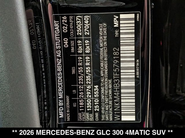 2026 Mercedes-Benz GLC 300 GLC 300 4MATIC® SUV