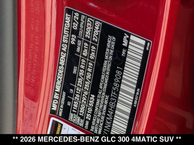 2026 Mercedes-Benz GLC 300 GLC 300 4MATIC® SUV