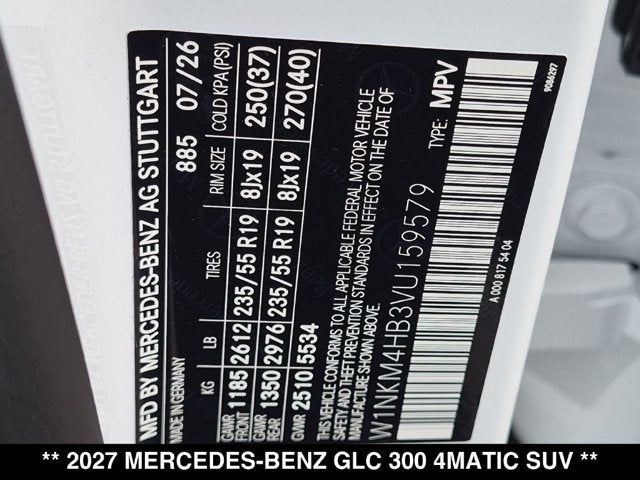 2027 Mercedes-Benz GLC GLC 300 4MATIC® SUV
